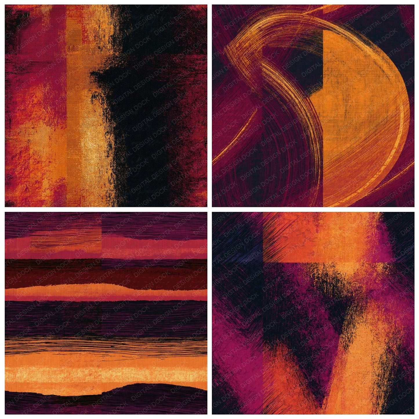 Scratchboard Pumpkin Mulled Wine Tonal Seamless Digital Paper Pack (DDD016118)