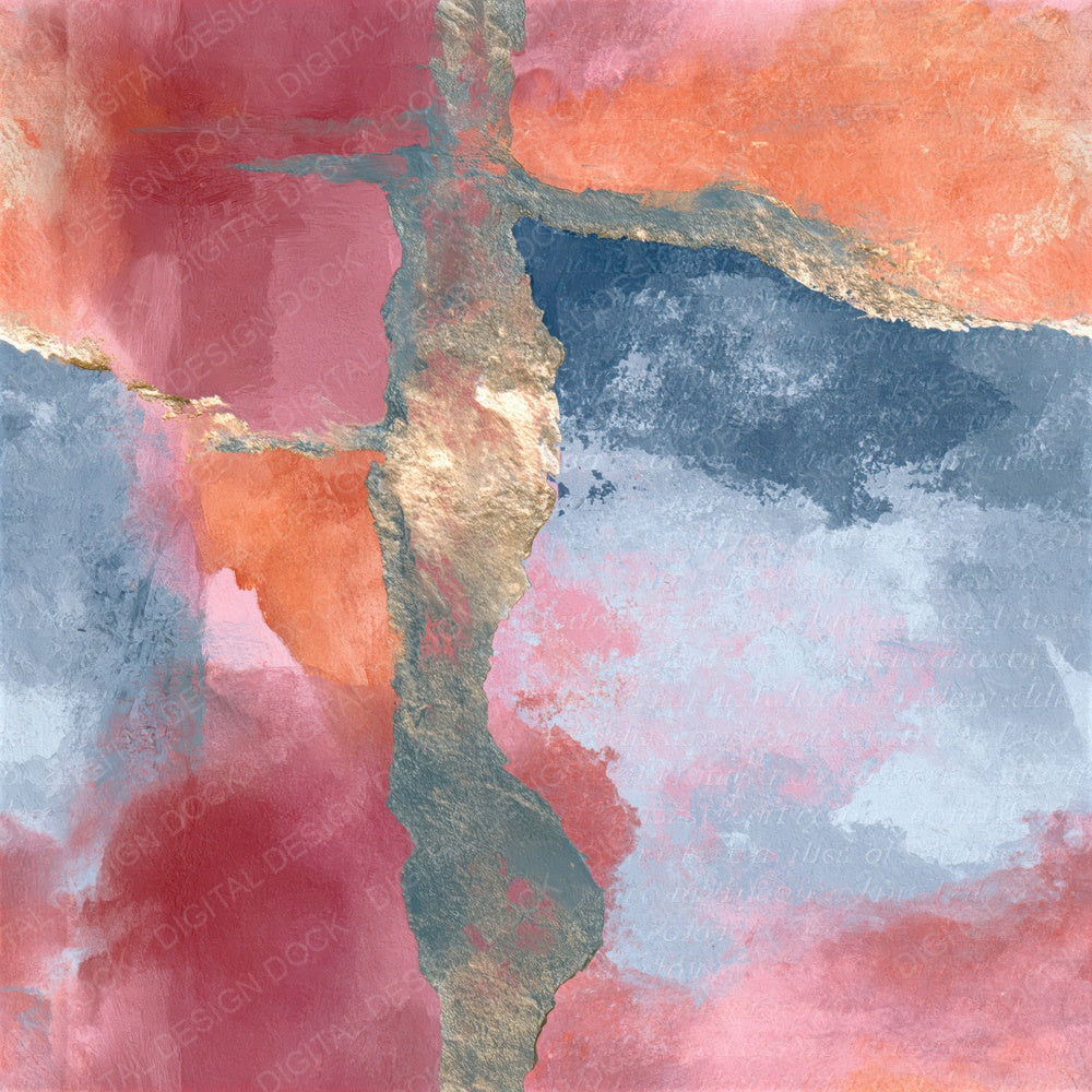Surrealist Apricot Rose Abstract Seamless Digital Paper Pack (DDD016120)