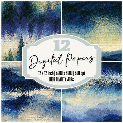 Pointillism Sky Navy Bone Tonal Seamless Digital Paper Pack (DDD016136)