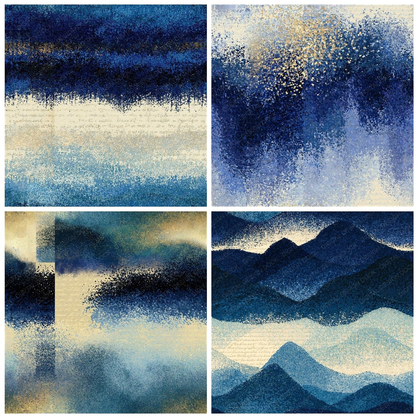 Pointillism Sky Navy Bone Tonal Seamless Digital Paper Pack (DDD016136)