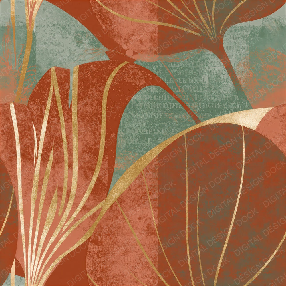 Woodblock Terracotta Sage Tonal Seamless Digital Paper Pack (DDD016163)