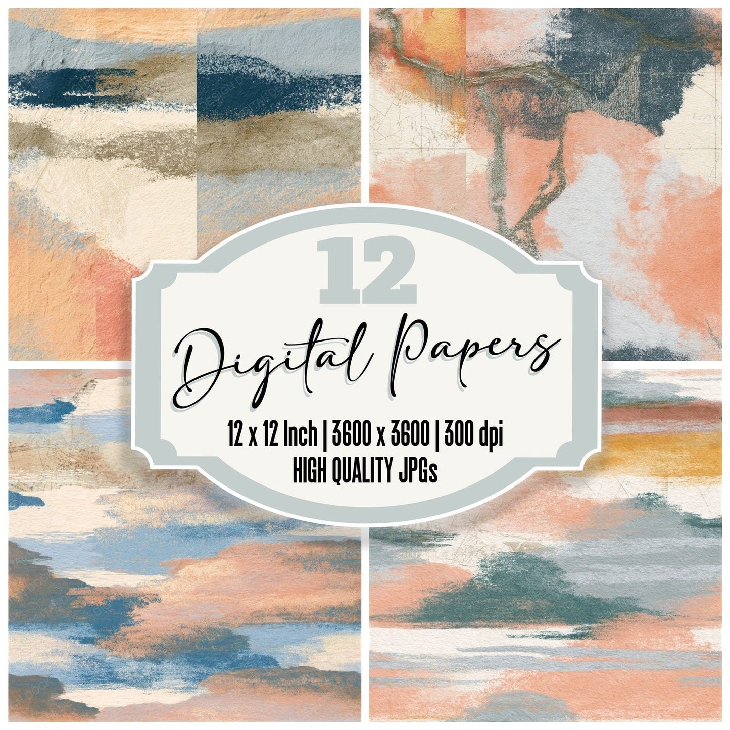 Lithograph Peach Dove Cream Tonal Seamless Digital Paper Pack (DDD016171)