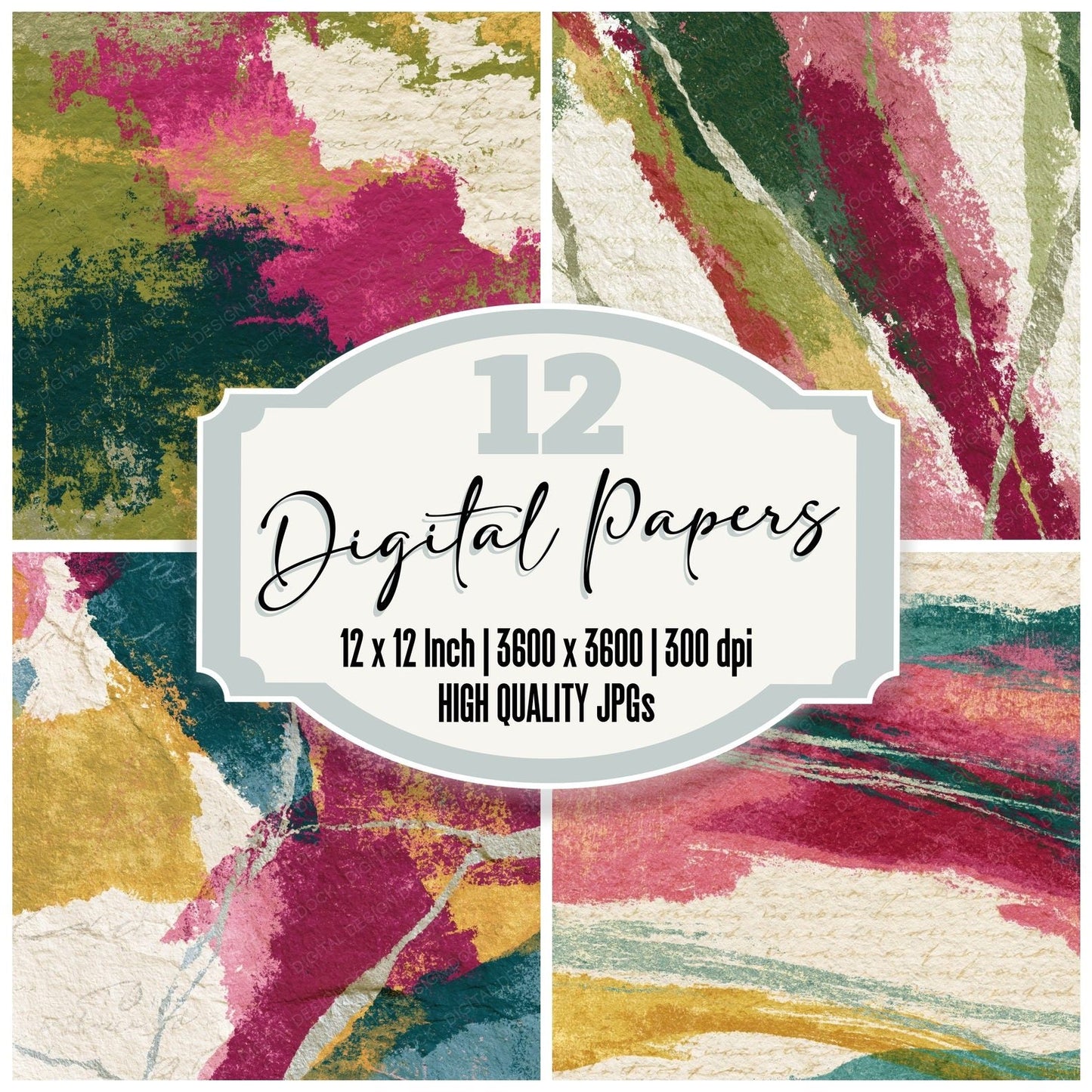 Lithograph Pistachio Raspberry Tonal Digital Paper Pack (DDD016172)