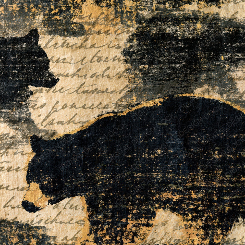 Lithograph Bear Cubs Mothers Bone Digital Paper Pack (DDD016191)