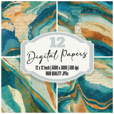 Lithograph Seafoam Turquoise Sand Tonal Seamless Digital Paper Pack (DDD016193)
