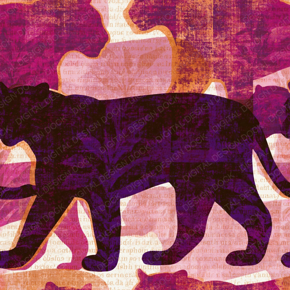 Screenprint Mountain Lions Plum Bone Digital Paper Pack (DDD016199)