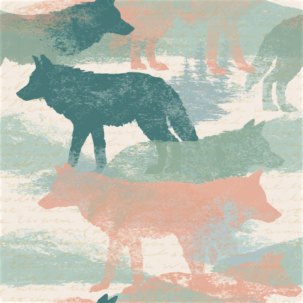 Screenprint Wild Dogs Blush Mint Seamless Digital Paper Pack (DDD016202)
