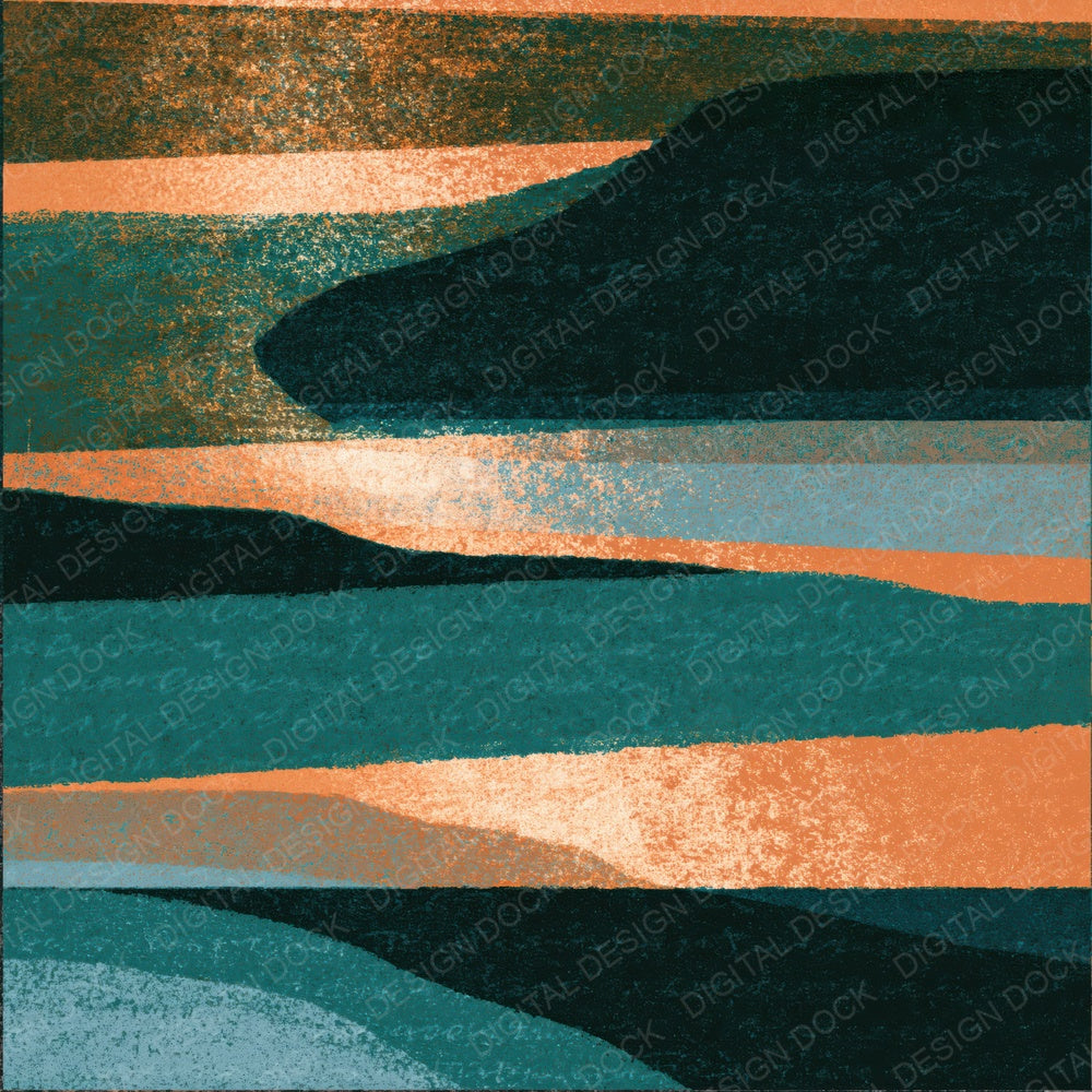 Risograph Midnight Green Copper Abstract Digital Paper Pack (DDD016258)