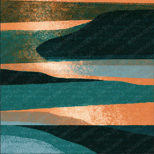 Risograph Midnight Green Copper Abstract Digital Paper Pack (DDD016258)