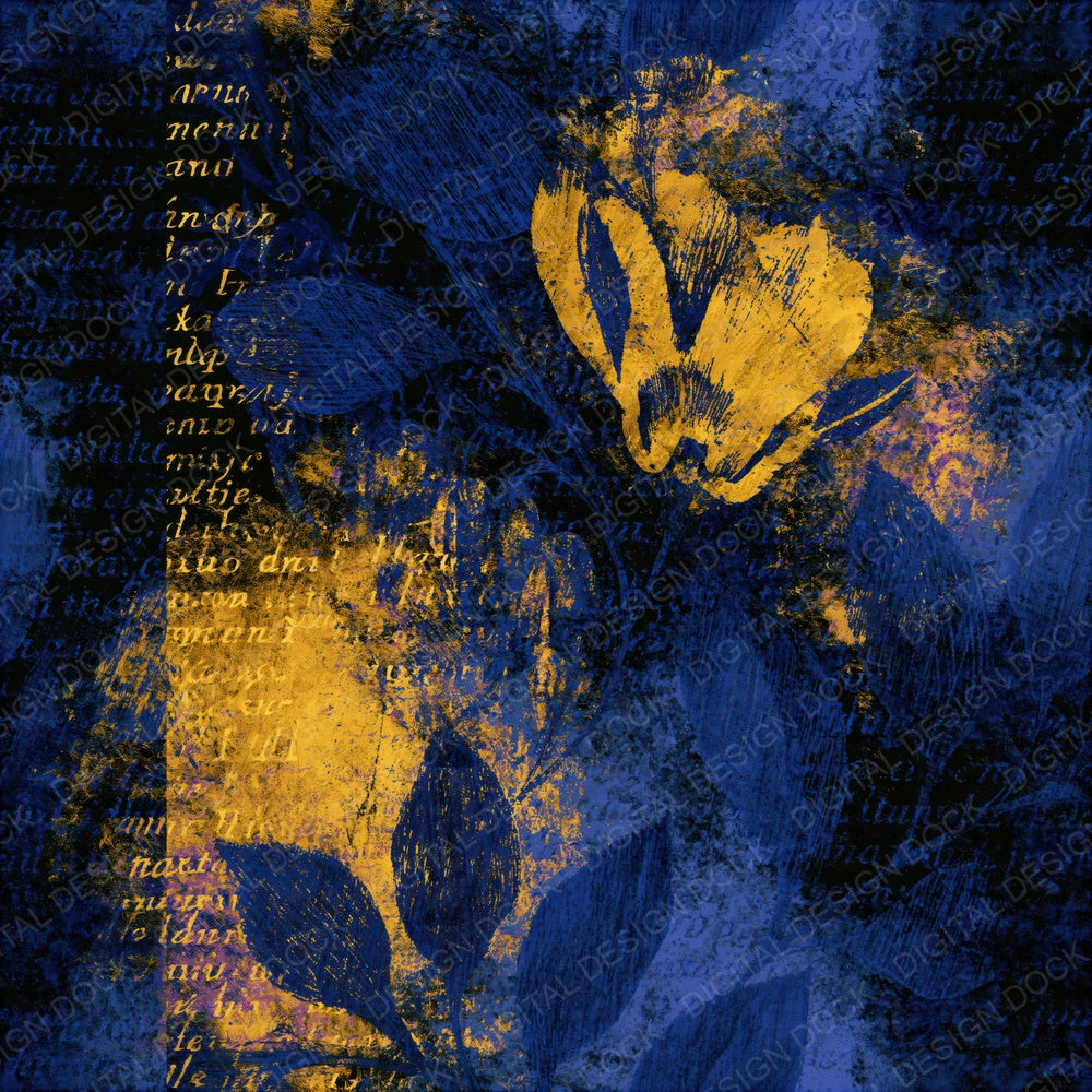 Scratchboard Cobalt Yellow Tonal Seamless Digital Paper Pack (DDD016261)
