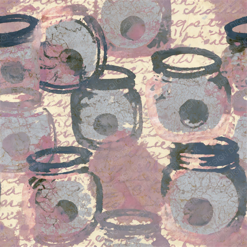Batik Eyeball Jars Rose Ivory Seamless Digital Paper Pack (DDD016266)