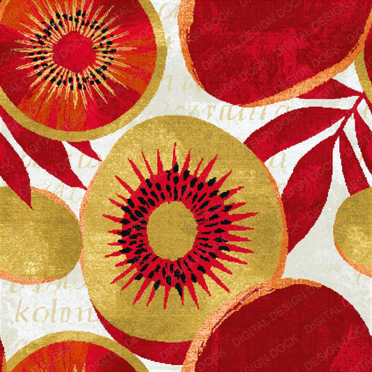 Pixel Kiwi Circus Red Gold Seamless Digital Paper Pack (DDD016275)