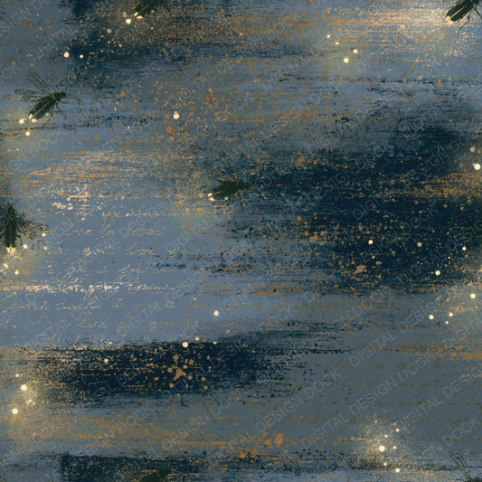 Woodblock Fireflies Pewter Slate Digital Paper Pack (DDD016283)