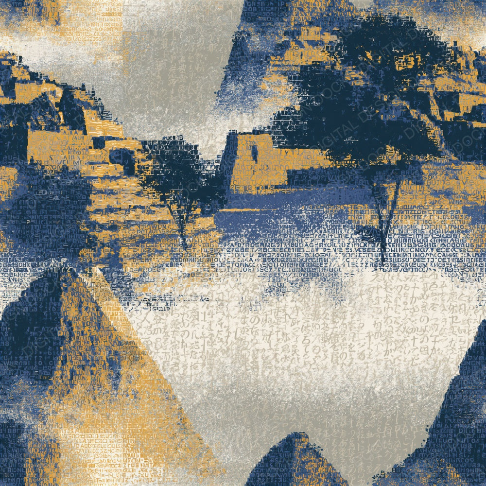ASCII Machu Picchu Slate Butter Seamless Digital Paper Pack (DDD016285)