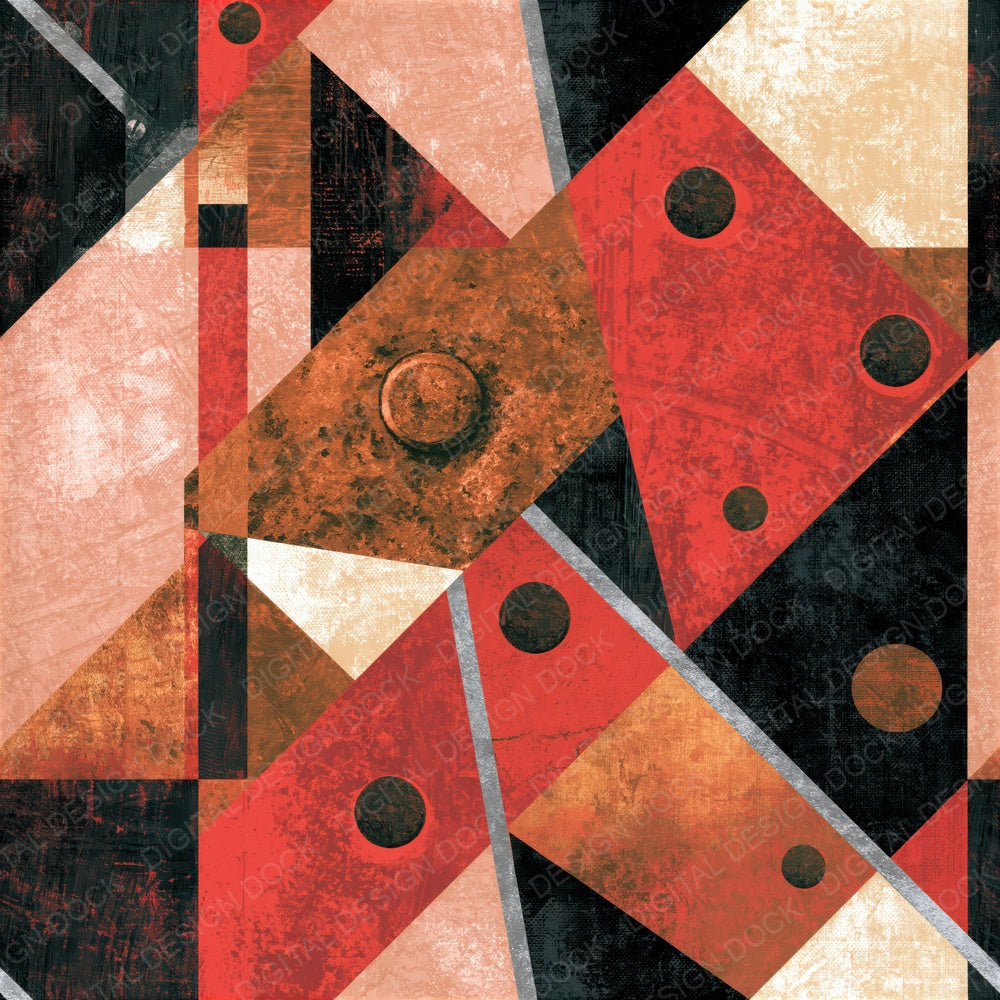 Constructivist Rivets Copper Blush Seamless Digital Paper Pack (DDD016287)