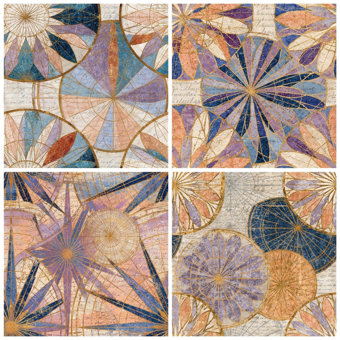 Mandala Planisphere Peach Lavender Seamless Digital Paper Pack (DDD016292)