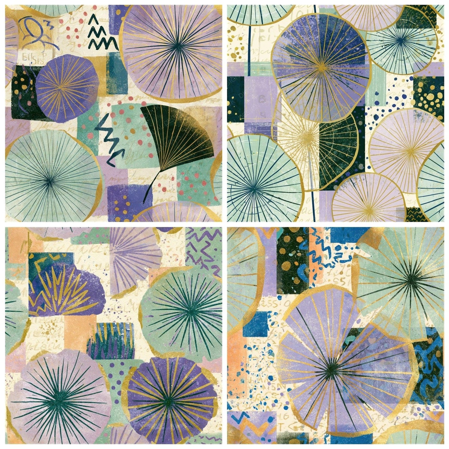 Memphis Diatom Lilac Mint Seamless Digital Paper Pack (DDD016313)