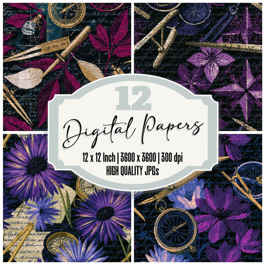 Pixel Cartographer Tools Aubergine Seamless Digital Paper Pack (DDD016316)