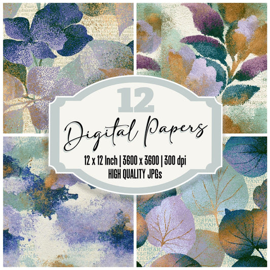 Pointillism Lilac Mint Pearl Abstract Seamless Digital Paper Pack (DDD016317)