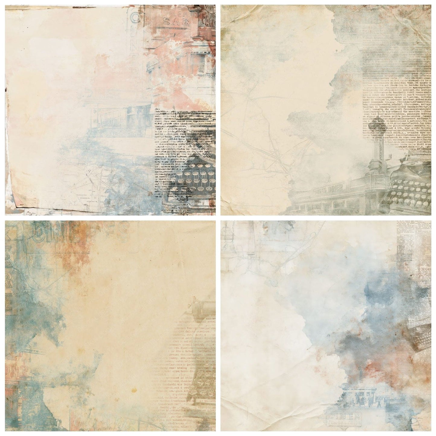 Americana Diner Rust Denim Digital Paper Pack (DDD016325)