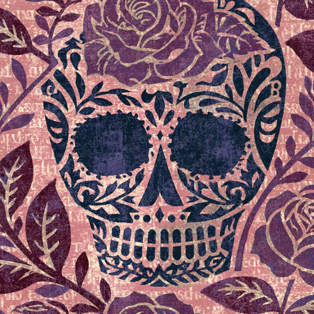 Mexico Calavera Rose Plum Digital Paper Pack (DDD016332)