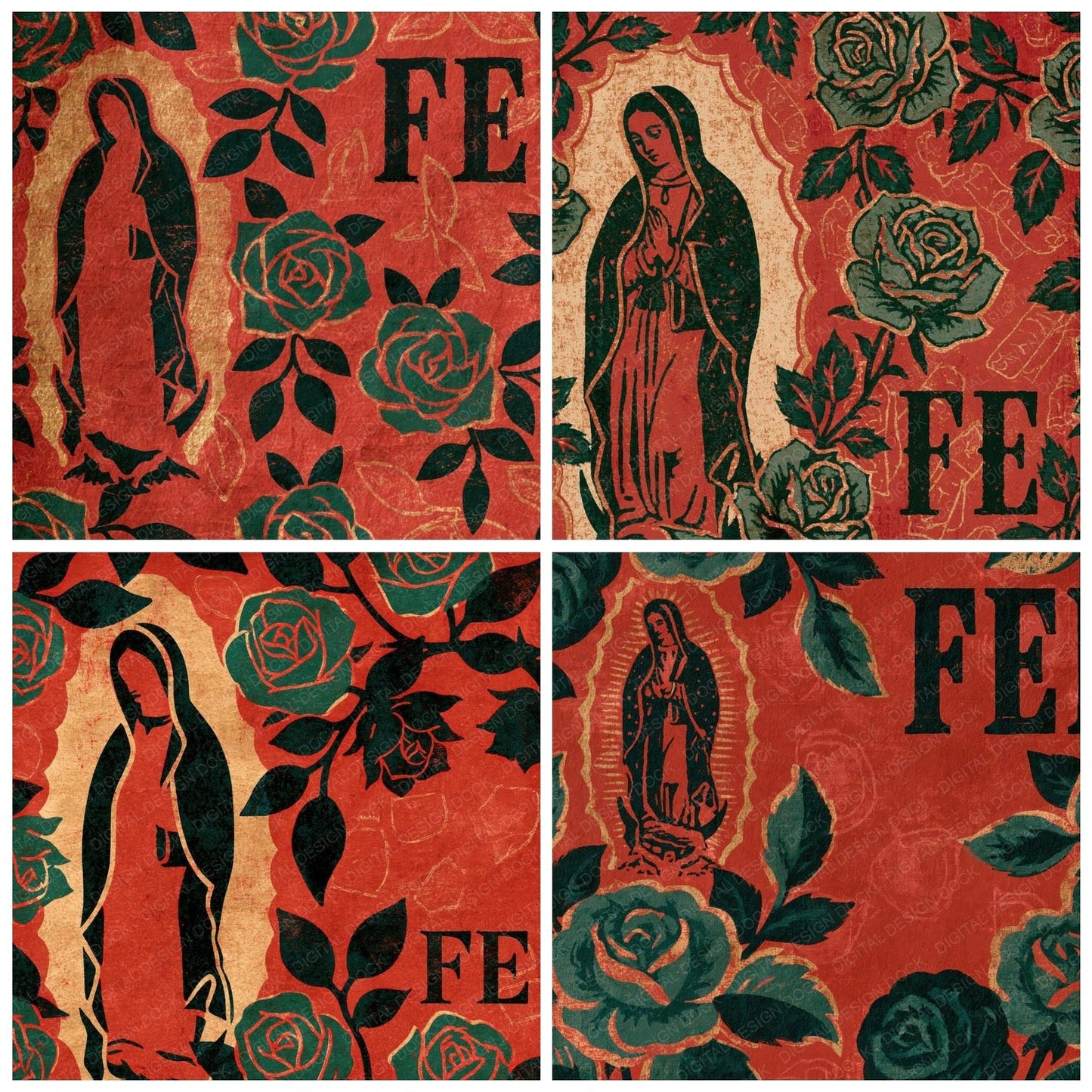 Mexico Guadalupe Fe Brick Digital Paper Pack (DDD016334)