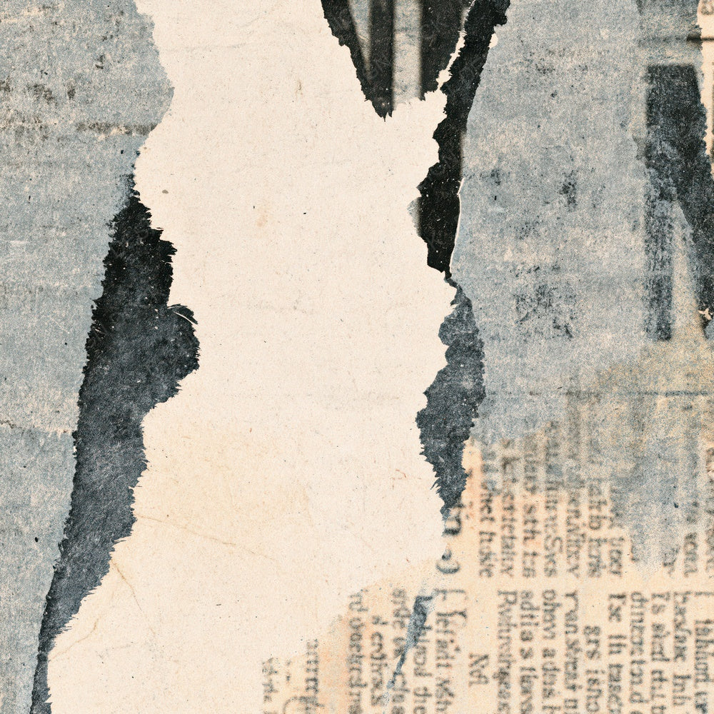 Newspaper Torn Fragment Pewter Digital Paper Pack (DDD016343)