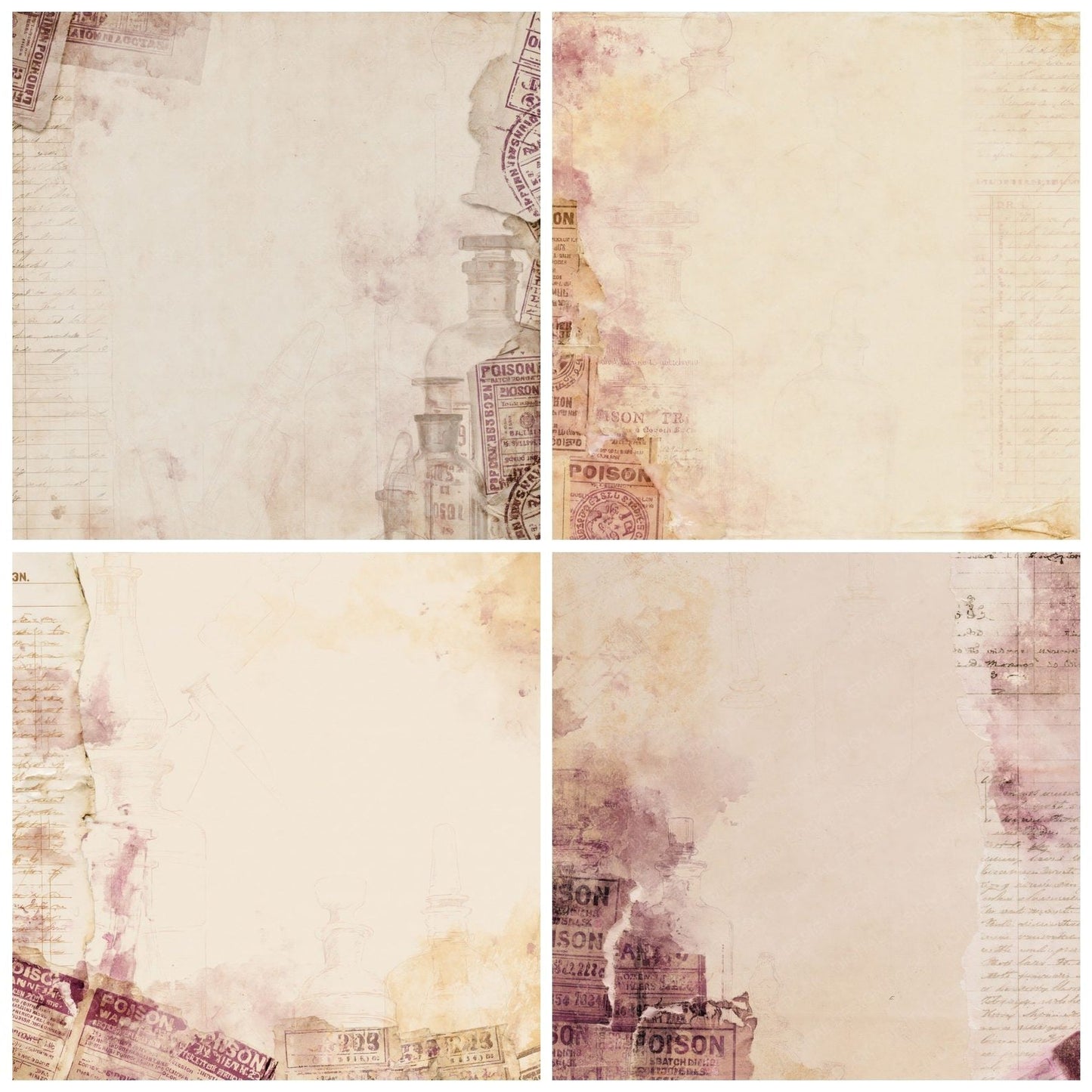 Apothecary Poison Aubergine Ochre Digital Paper Pack (DDD016349)
