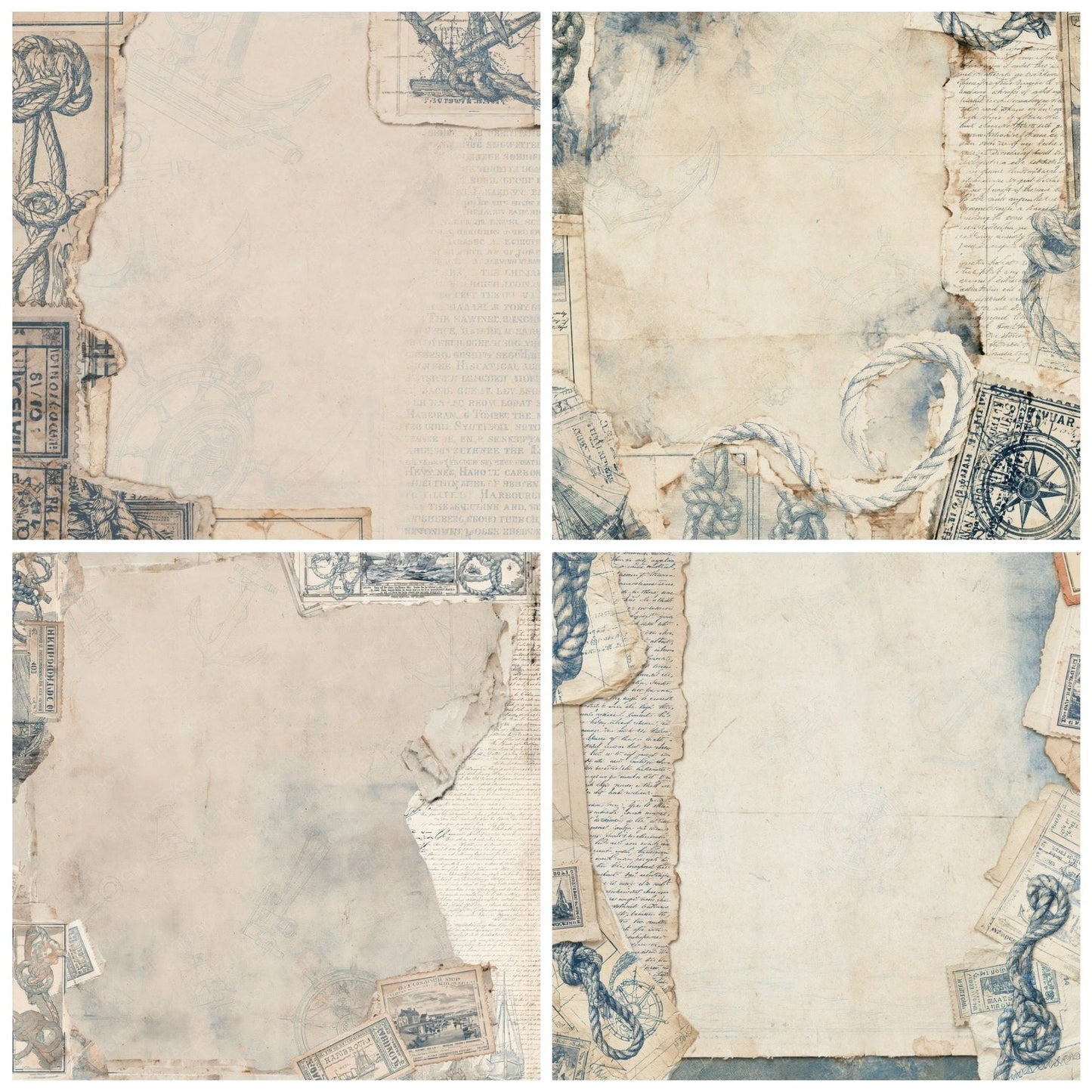 Nautical Anchor Sextant Indigo Digital Paper Pack (DDD016359)