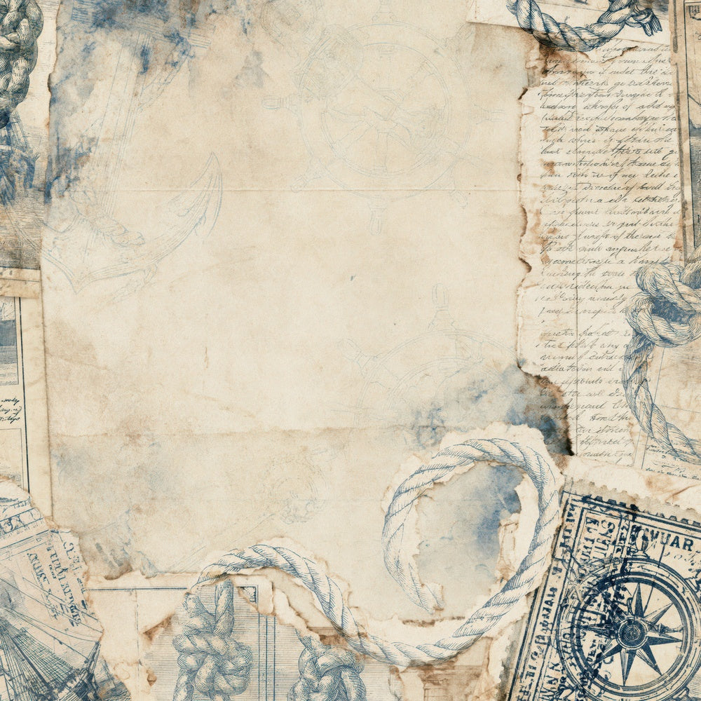 Nautical Anchor Sextant Indigo Digital Paper Pack (DDD016359)