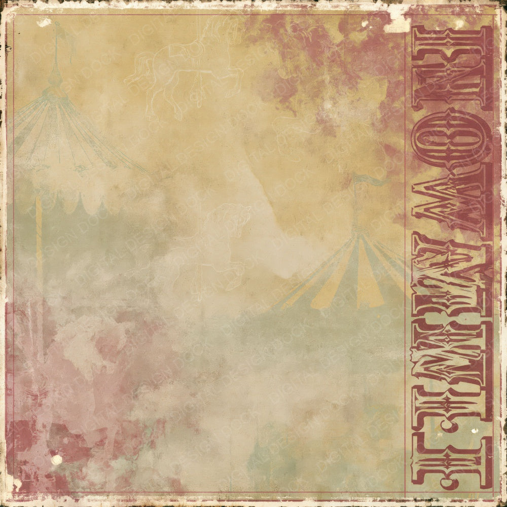 Carnival Carousel Mustard Burgundy Digital Paper Pack (DDD016367)