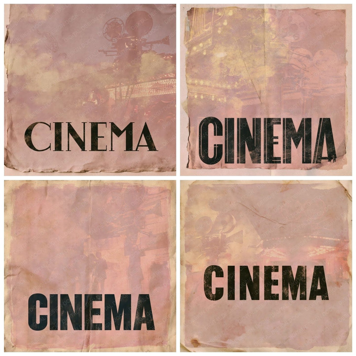 Cinema Reel Plum Champagne Digital Paper Pack (DDD016372)
