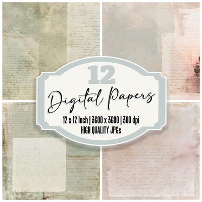 Stationery Wax Seal Sage Plum Digital Paper Pack (DDD016384)