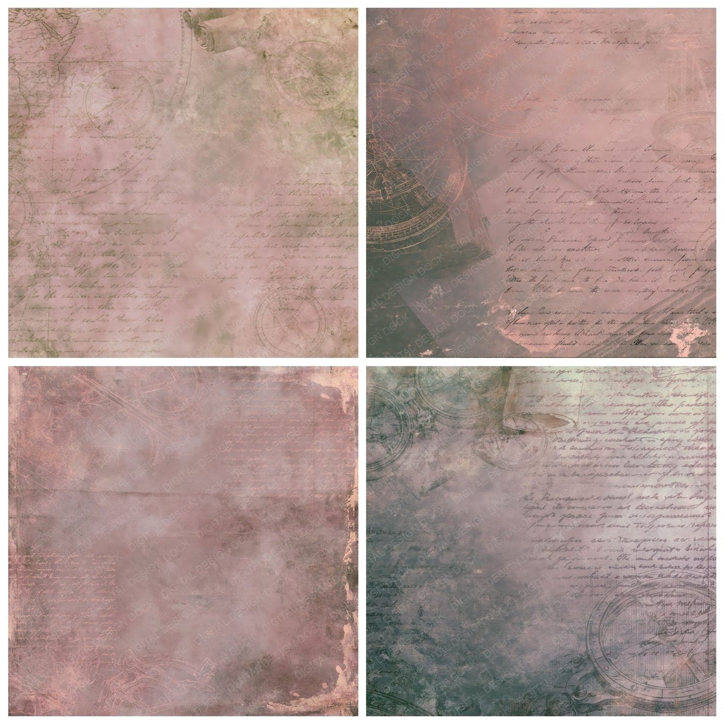 Cartography Sextant Plum Forest Digital Paper Pack (DDD016388)