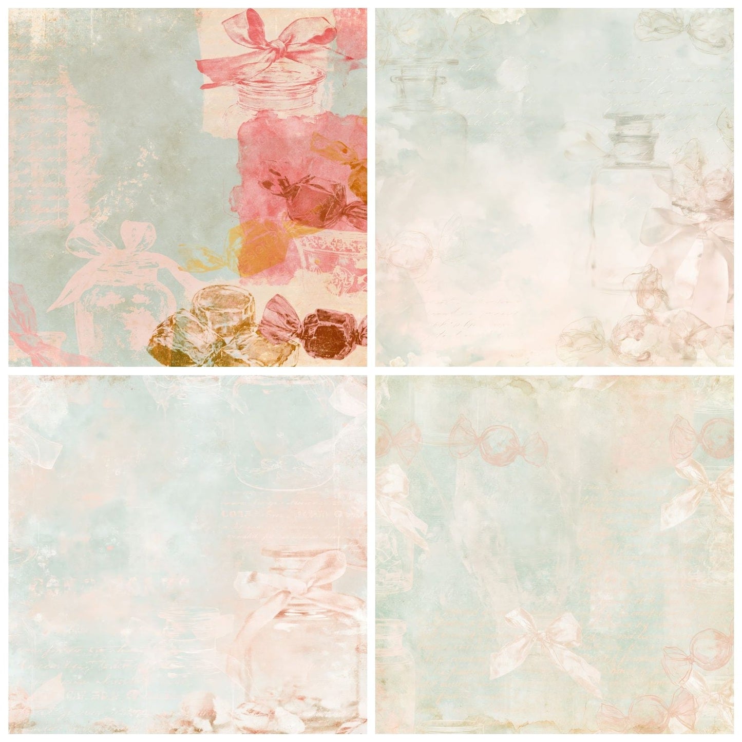 Confectionery Sweet Jar Mint Raspberry Digital Paper Pack (DDD016391)