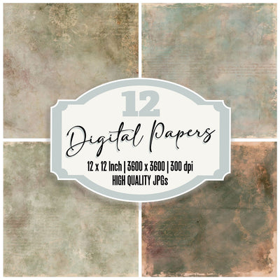 Equestrian Rosette Forest Burgundy Digital Paper Pack (DDD016394)