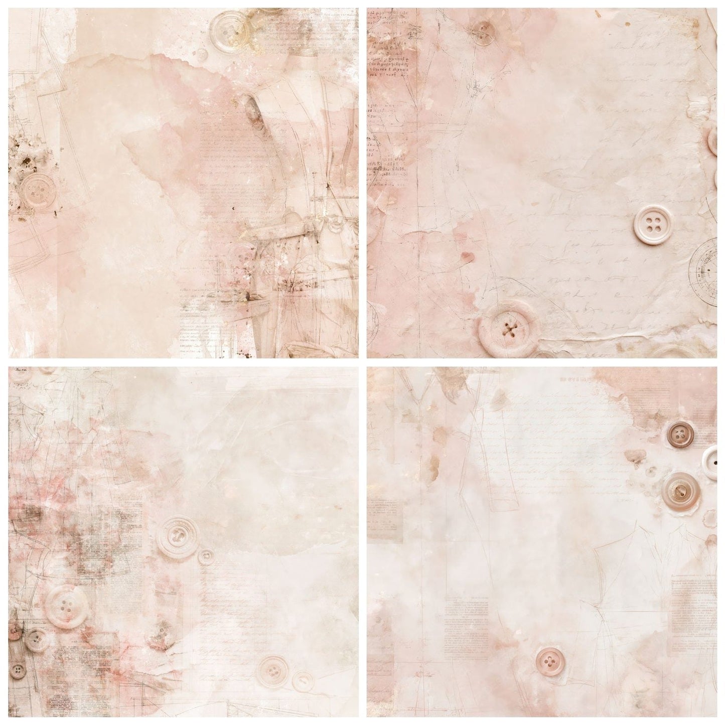 Fashion Pattern Champagne Rose Digital Paper Pack (DDD016396)