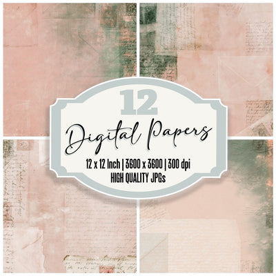 Stationery Envelope Rose Forest Digital Paper Pack (DDD016401)