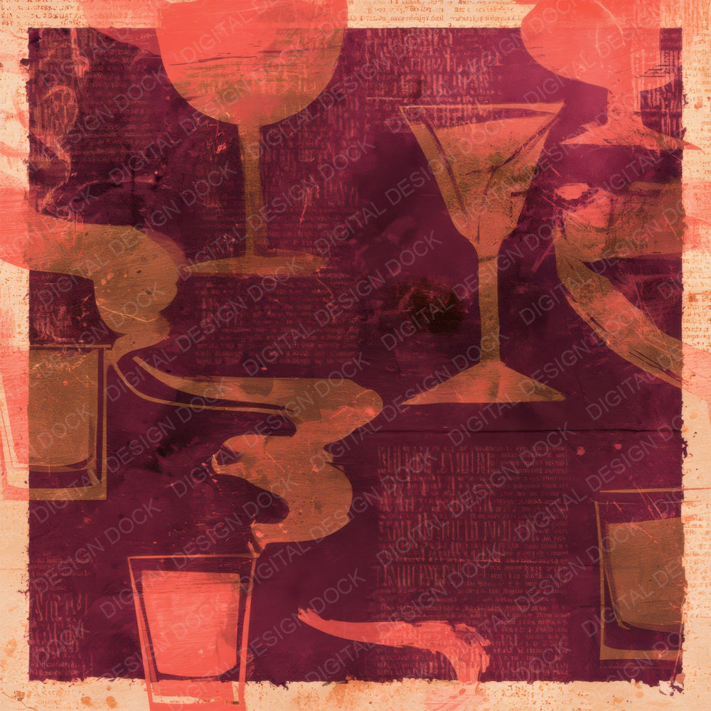 Jazz Whisky Aubergine Coral Digital Paper Pack (DDD016415)
