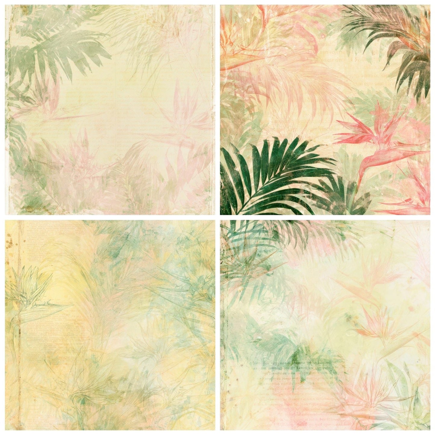 Tropical Palm Lemon Emerald Digital Paper Pack (DDD016423)