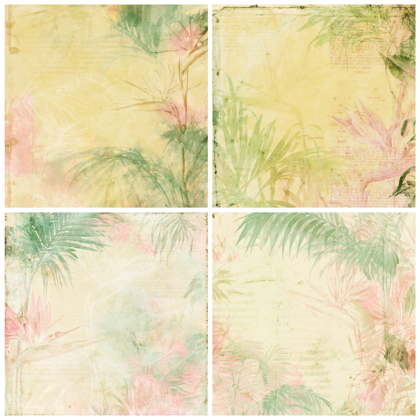 Tropical Palm Lemon Emerald Digital Paper Pack (DDD016423)