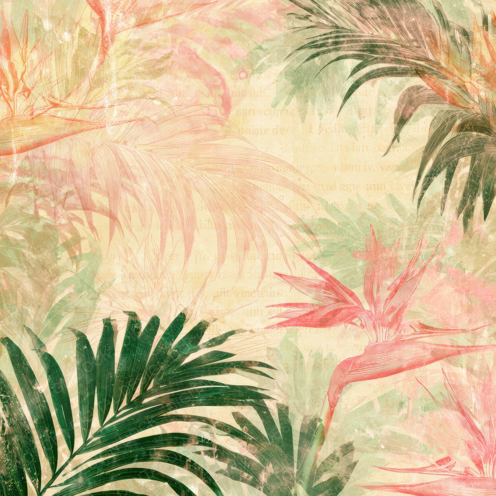 Tropical Palm Lemon Emerald Digital Paper Pack (DDD016423)