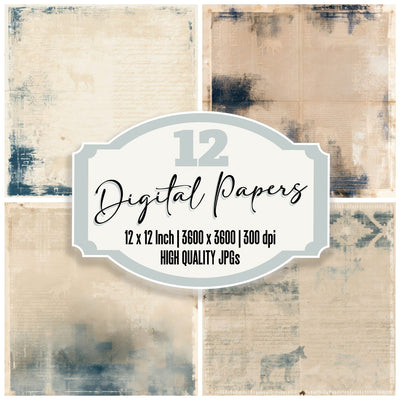 Desert Coyote Clay Indigo Digital Paper Pack (DDD016428)