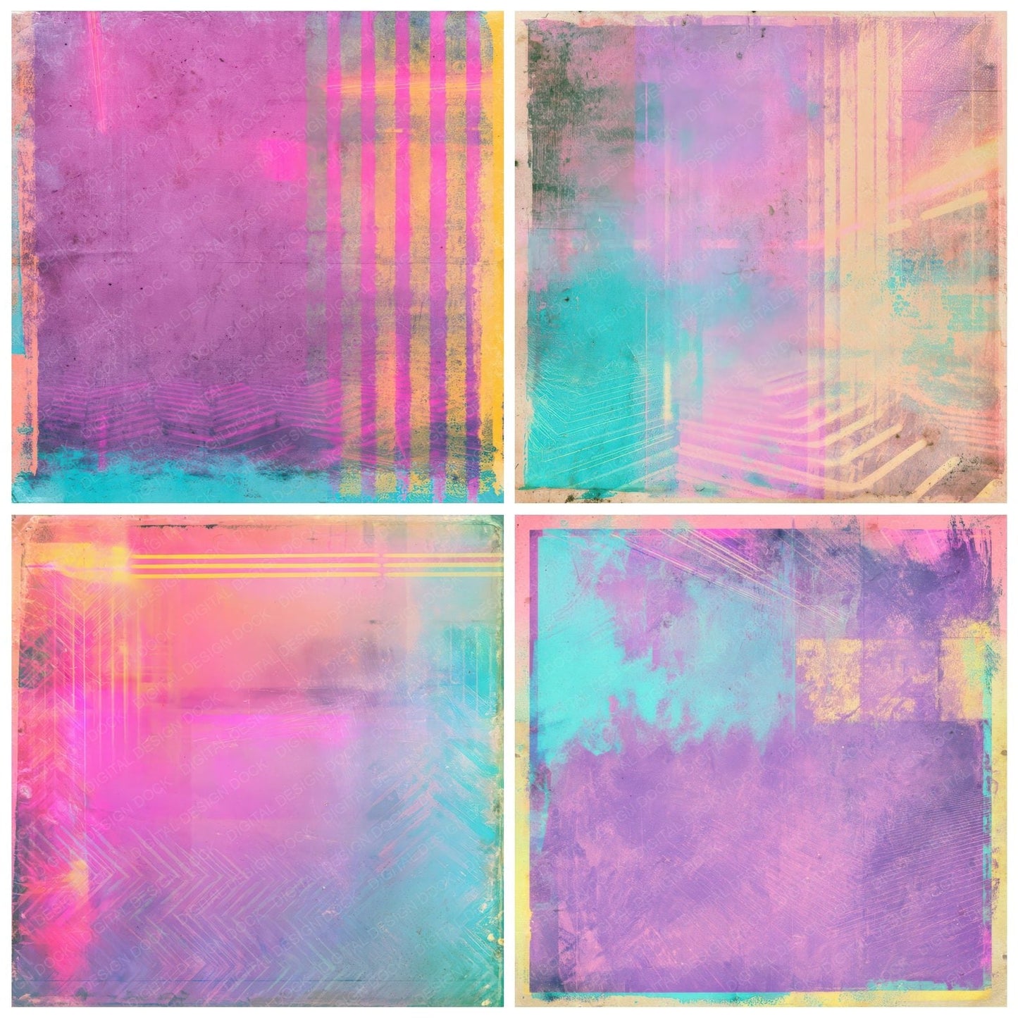 Roller Disco Chevron Violet Turquoise Digital Paper Pack (DDD016440)