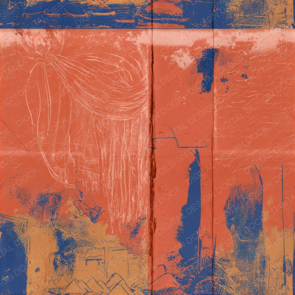 Moroccan Spice Terracotta Cobalt Seamless Digital Paper Pack (DDD016459)