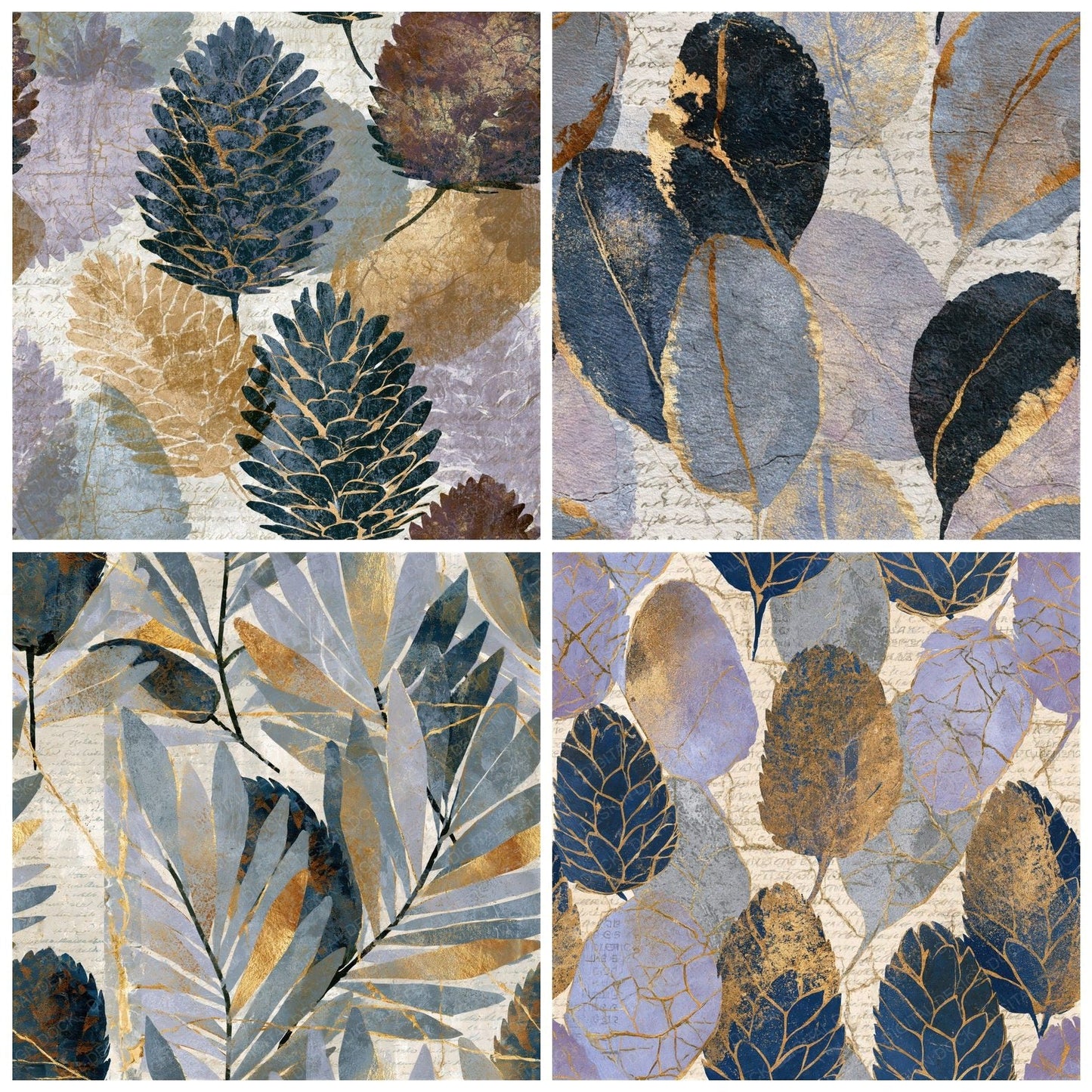 Kintsugi Banksia Lavender Bone Seamless Digital Paper Pack (DDD016472)