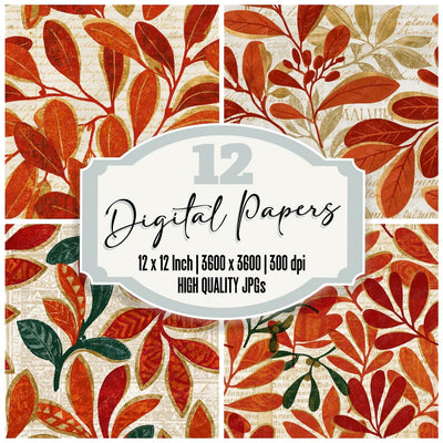 Tiki Mistletoe Sea Copper Seamless Digital Paper Pack (DDD016481)