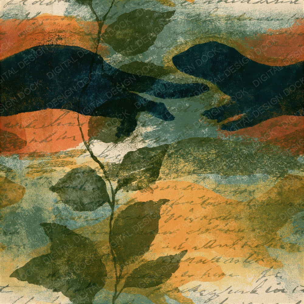 Drypoint Mink Cinnamon Moss Seamless Digital Paper Pack (DDD016510)