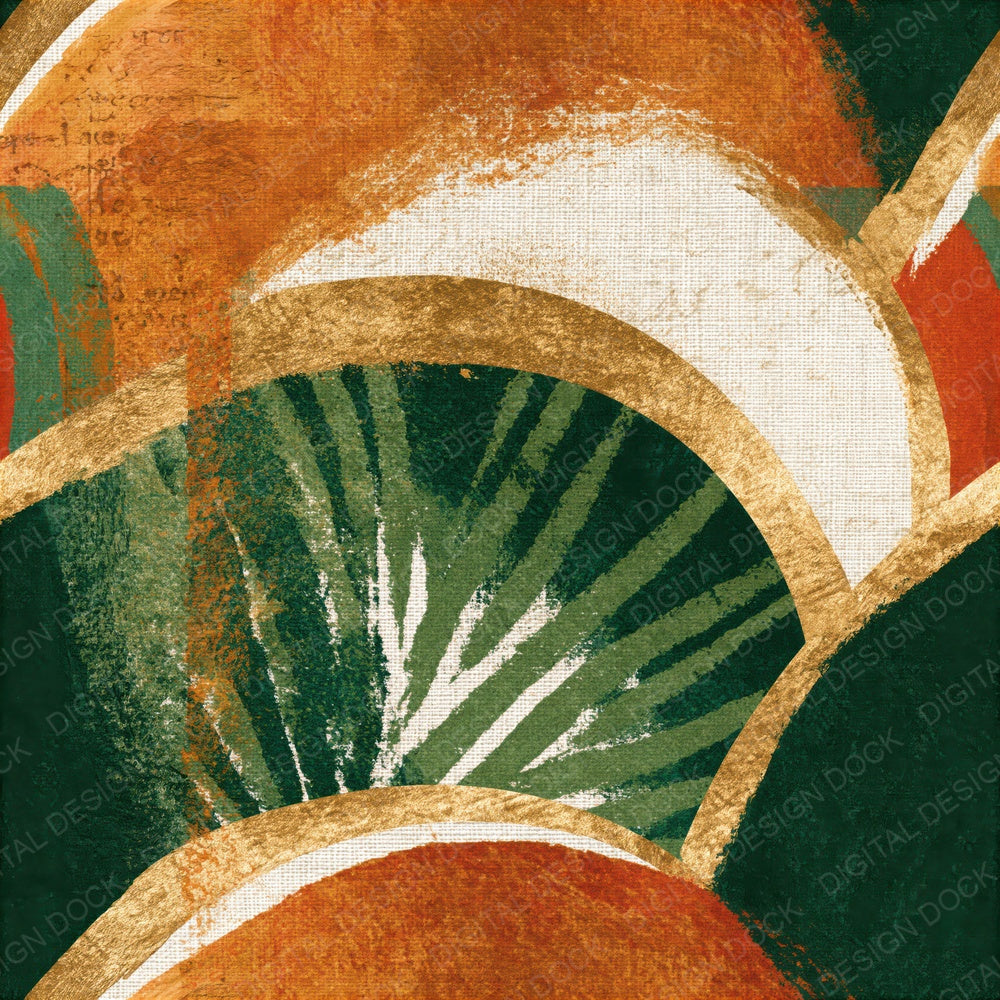 Monoprint Flow Fields Fern Ochre Seamless Digital Paper Pack (DDD016516)