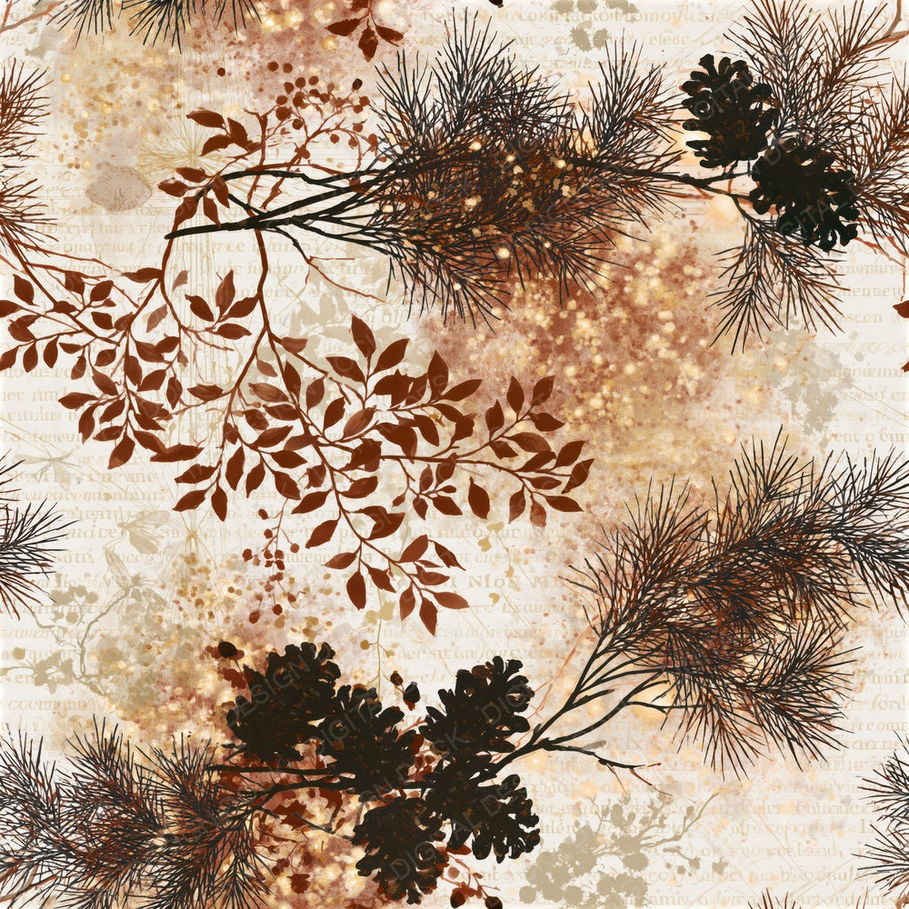 Chinoiserie Fairy Lights Terracotta Seamless Digital Paper Pack (DDD016527)